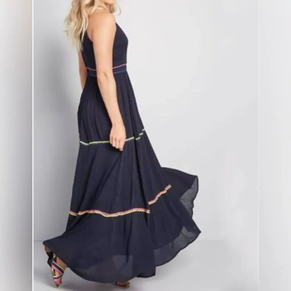 Modcloth Maxi Dress Blue Ribbon Accent BNWOT - Picture 11 of 11